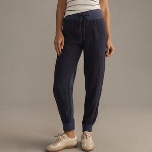 Pilcro The Nomad High Rise Linen Joggers Navy S
